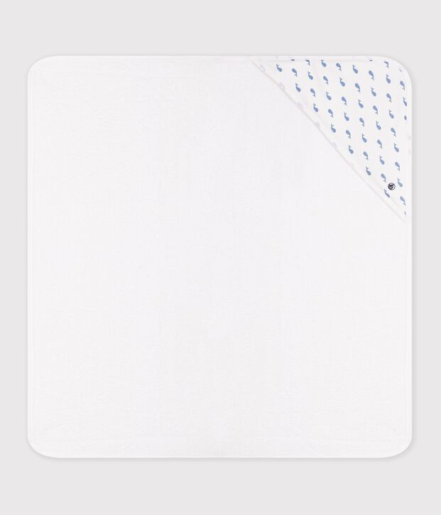 Asciugamano quadrato da bagno in cotone neonato blu/blu