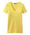 T-shirt donna scollo V in costina originale 1x1 rigata giallo SHINE/bianco MARSHMALLOW