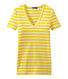 T-shirt donna scollo V in costina originale 1x1 rigata