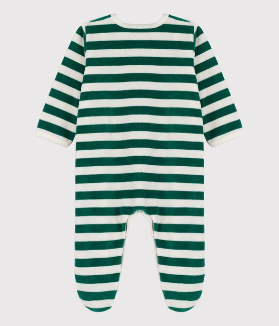 Tutina pigiama bebè in ciniglia EVERGREEN/ MARSHMALLOW