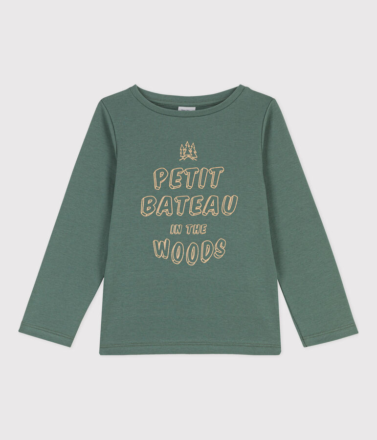 T-shirt a maniche lunghe in cotone bambino unisex verde
