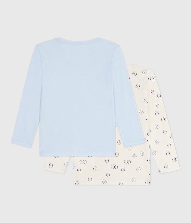 Set di T-shirt a maniche lunghe in cotone fantasia bambino multicolore