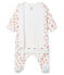 Bodyjama bebè femmina in ciniglia bianco MARSHMALLOW/bianco MULTICO