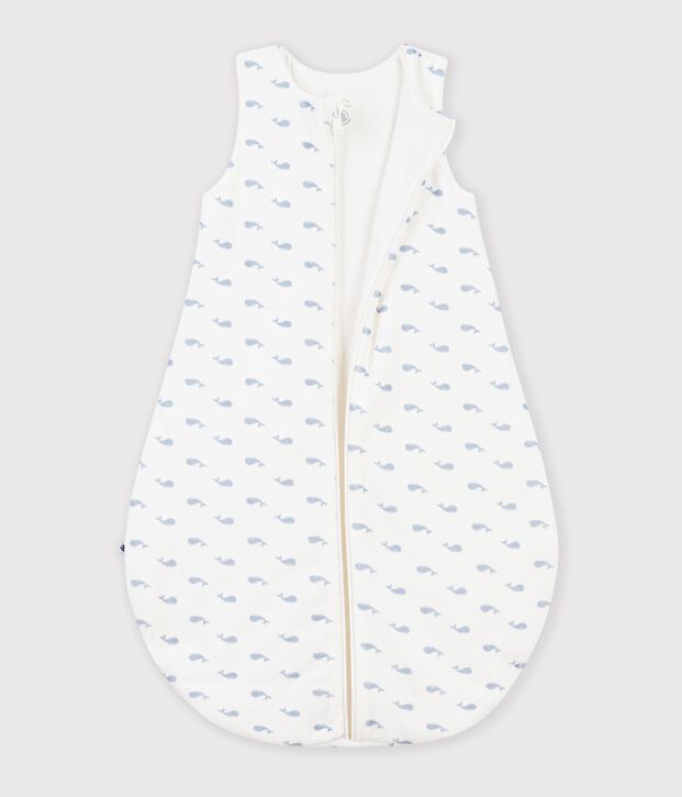 Sacco nanna in ciniglia con balene stampate neonato TOG 3 blu/blu