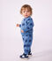 Set felpa e pantaloni in cotone con stampa animalier neonato blu/multicolore
