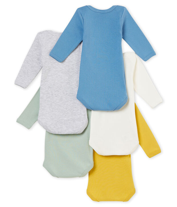 Lotto di 5 bodies a maniche lunghe beb&eacute; maschio multicolore