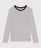 T-shirt L'Iconique a manica lunga in cotone rigato donna bianco MARSHMALLOW/blu SMOKING
