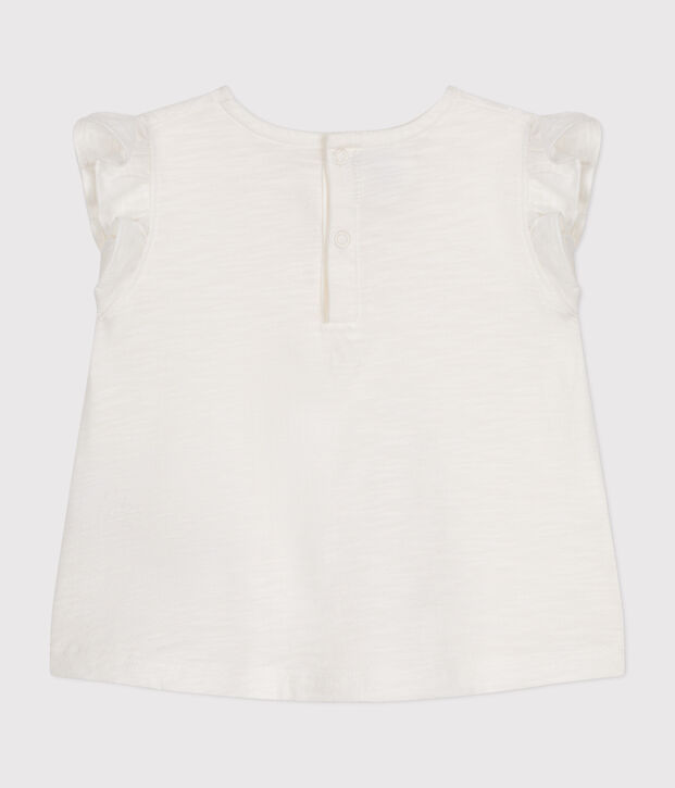 Blusa senza maniche in cotone per beb&egrave; bianco