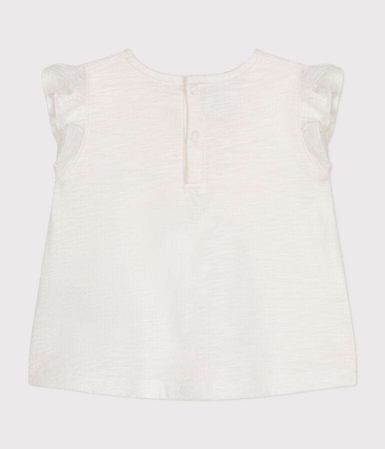 Blusa senza maniche in cotone per beb&egrave; bianco MARSHMALLOW