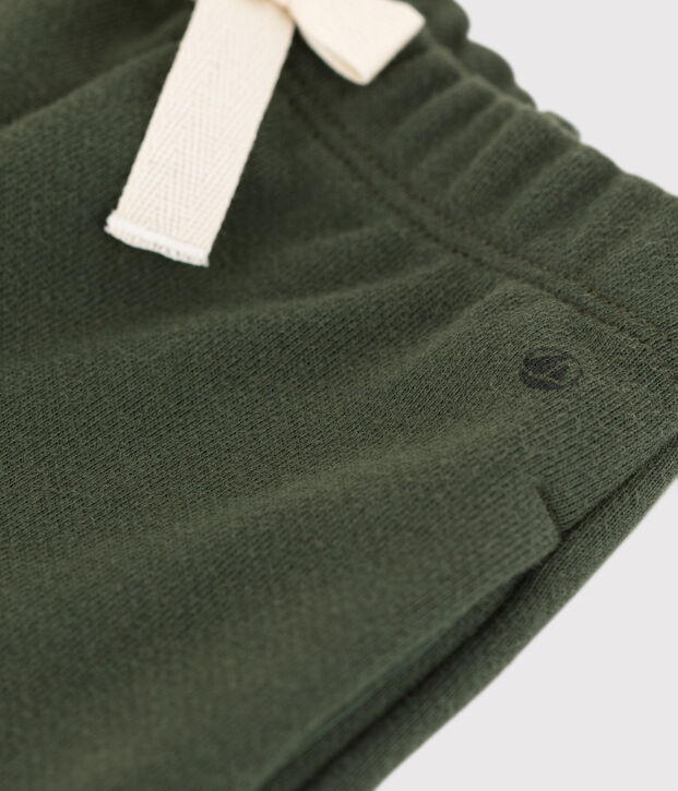 Pantaloni in tessuto felpato per beb&egrave; verde