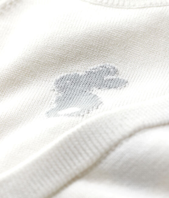 Completo 2 pezzi bianco bebè in tricot di cotone biologico bianco MARSHMALLOW