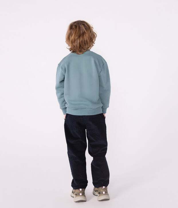 Felpa in cotone fantasia bambino blu