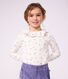 T-shirt a maniche lunghe con colletto e stampa a fiori bambina