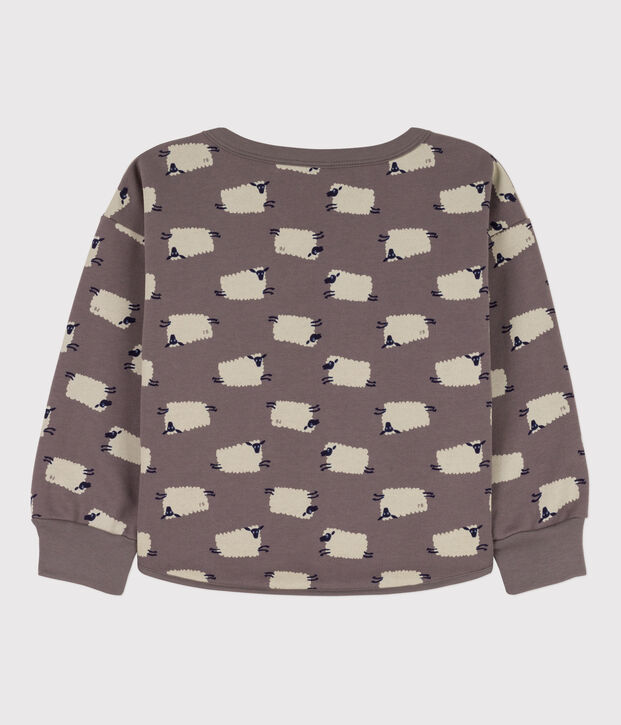 Felpa in molleton stampato bambina / bambino grigio/multicolore