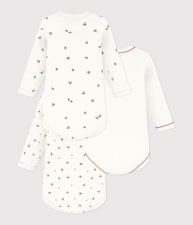 Set di body a maniche lunghe in cotone con stampa neonato multicolore