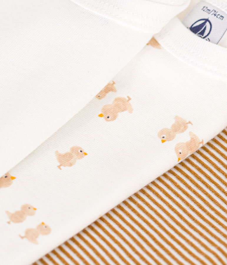 Set di 3 body a maniche lunghe in cotone a pulcini neonato variante 1