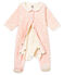 Bodygiama stampato in ciniglia per bebé femmina bianco MARSHMALLOW/rosa JOLI