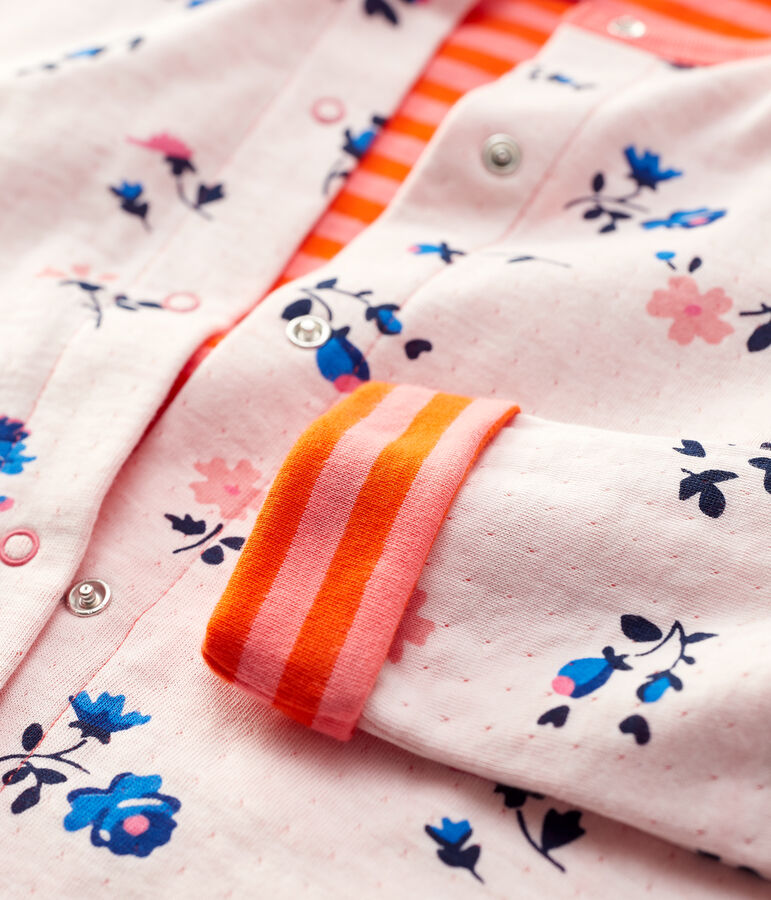 Cardigan bambina in tubique bianco/multicolore