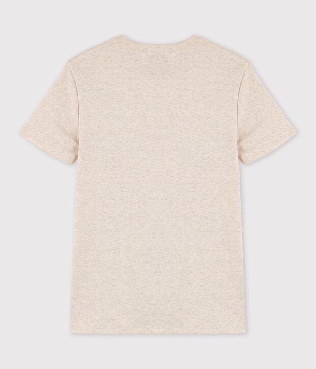 T-shirt girocollo serigrafia in cotone Donna beige