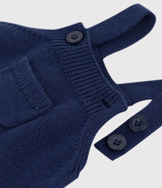 Salopette in maglia di misto lana e cotone tinta unita neonato SOIR