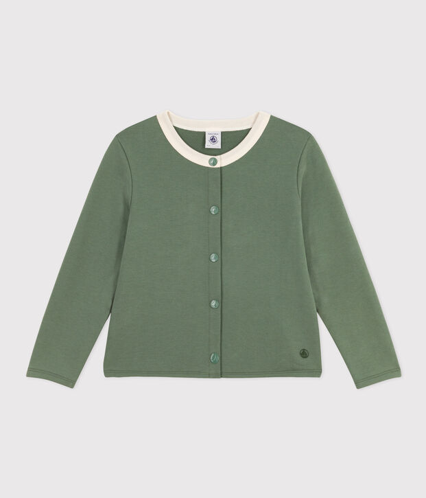 Cardigan in cotone bambina verde