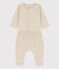 Completo 2 pezzi bebè in tubique biologico beige MONTELIMAR CHINE