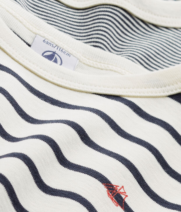 Confezione da 2 t-shirt a righe bambino multicolore