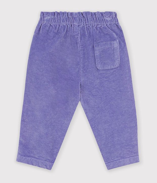 Pantaloni in velluto tinta unita neonato viola