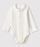 Body bebè con colletto in cotone biologico bianco MARSHMALLOW