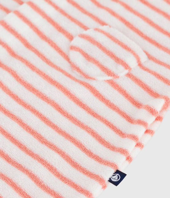 Tutina corta in spugna di cotone a righe neonato arancione MARSHMALLOW/ ABRICOT