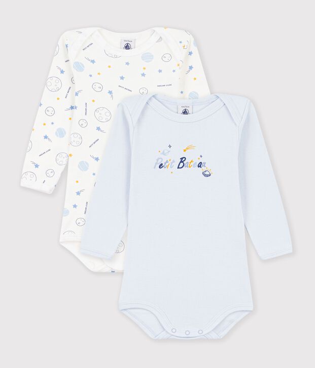 Lot de 2 bodies manches longues en coton. multicolore