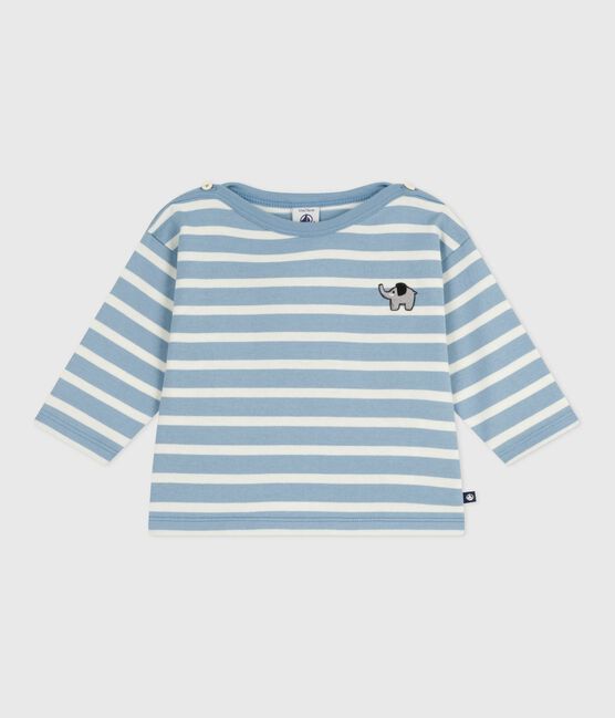 Marinière in cotone neonato blu ADRIATIC/ MILK