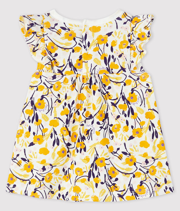 Blusa manica corta beb&egrave; femmina bianco/multicolore