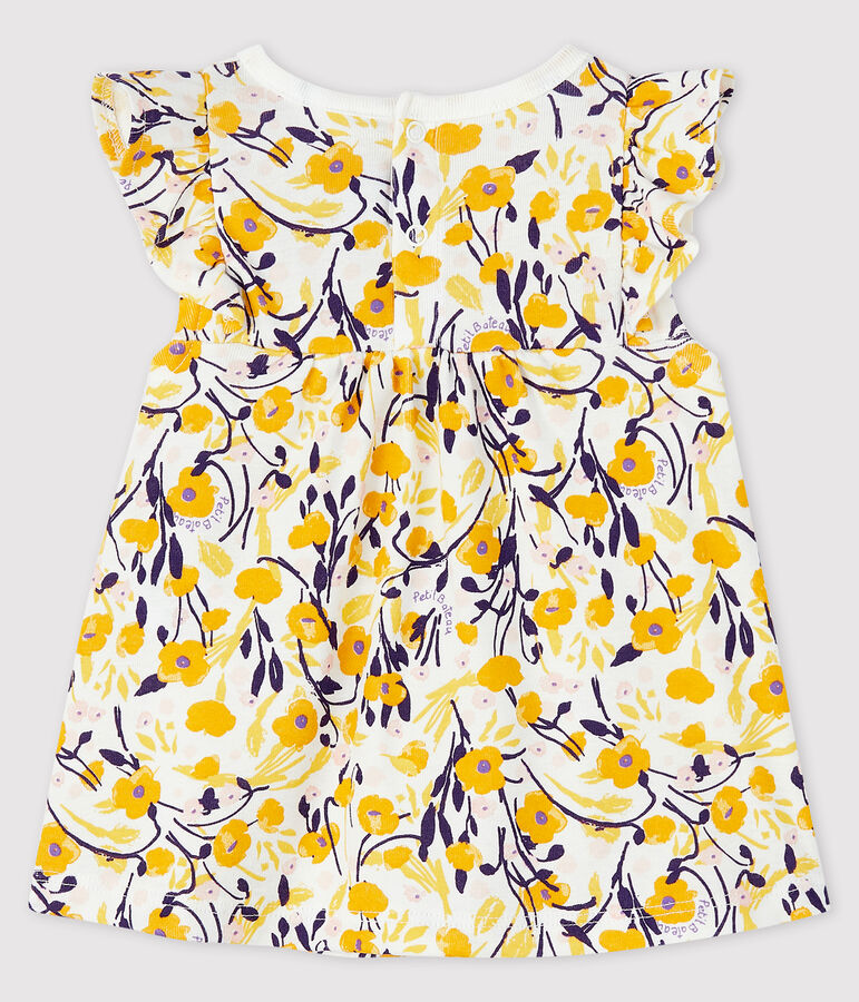 Blusa manica corta beb&egrave; femmina bianco MARSHMALLOW/bianco MULTICO