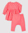 Body leggings ciliegie bebè in tubique in cotone biologico rosa PEACHY/rosa FLEUR