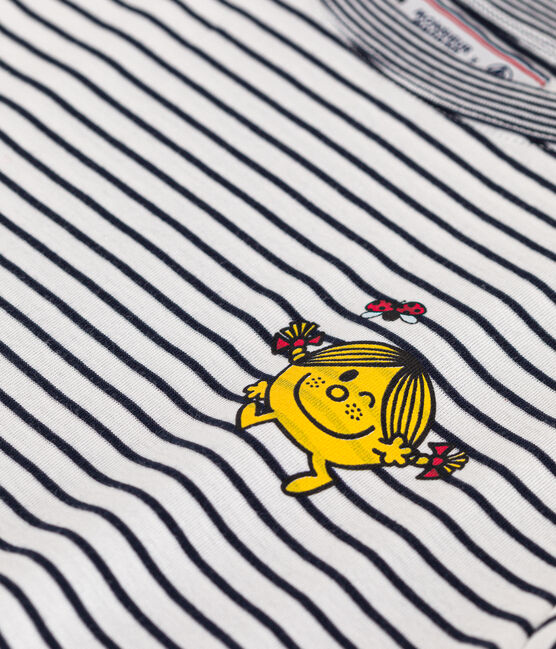 T-shirt L'Iconique Monsieur Madame in cotone donna. bianco MARSHMALLOW/blu SMOKING