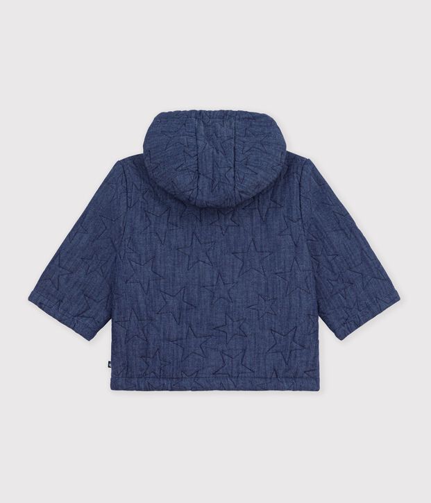 Giacca in denim trapuntato con ricamo a stelle neonato blu