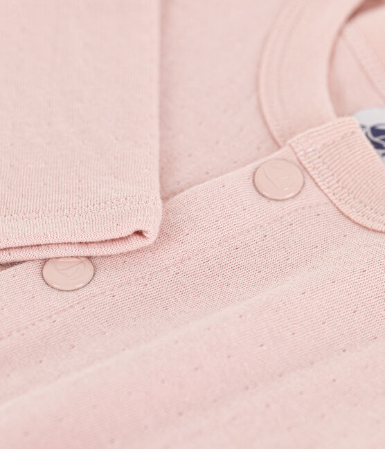 Cardigan bebè in tubique tinta unita rosa SALINE