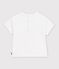 T-shirt a maniche corte in cotone tinta unita con motivo neonato bianco