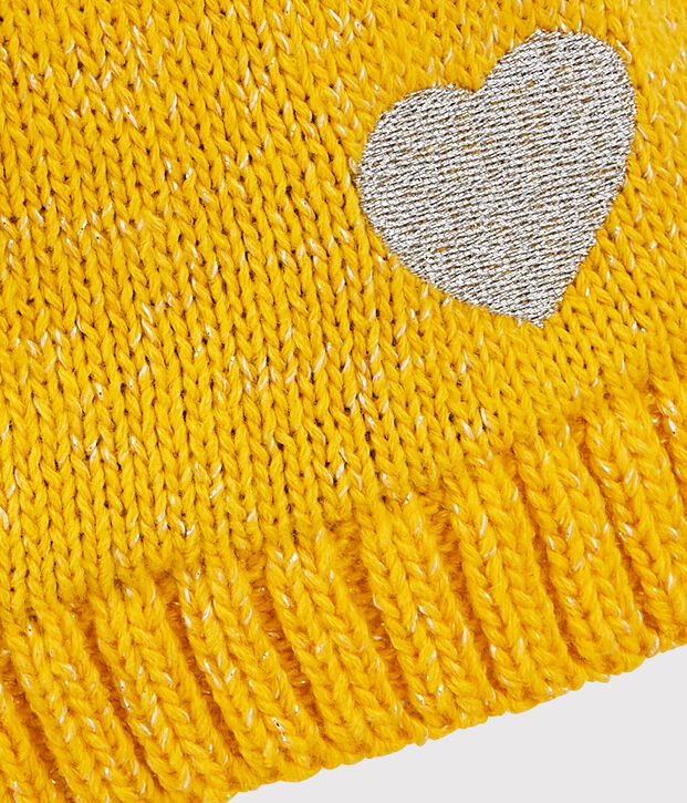 Cappellino bambina giallo/grigio