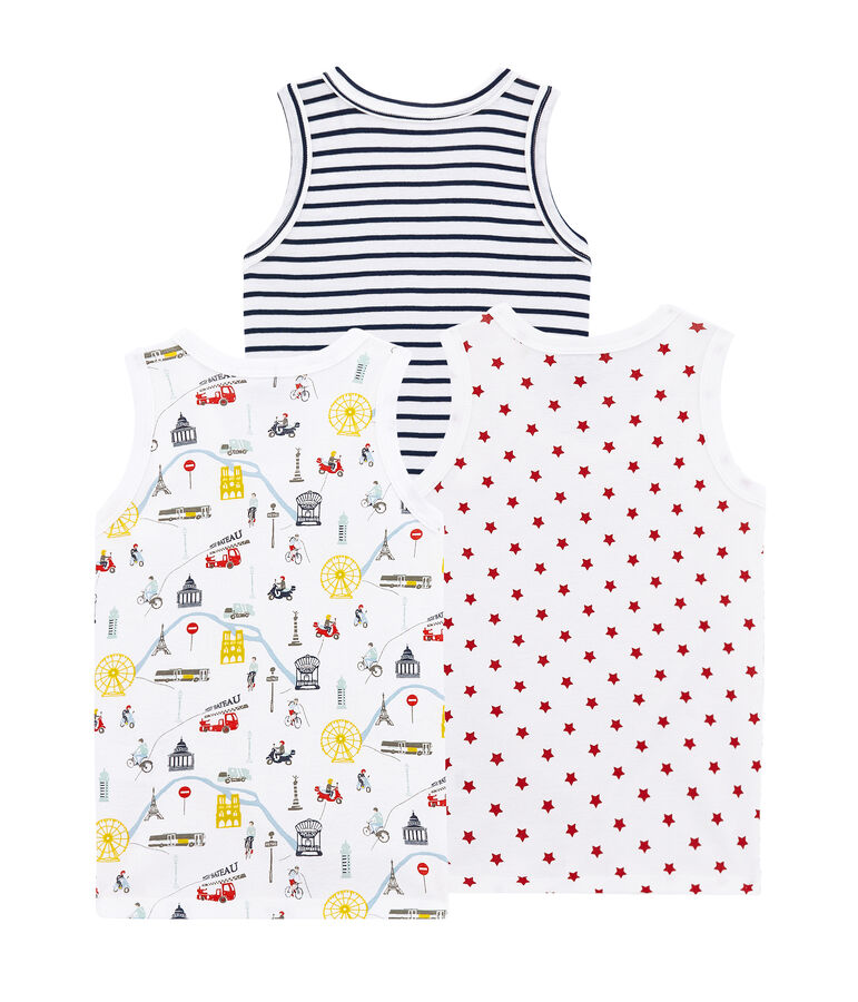 Lotto di 3 canotte per bambino multicolore