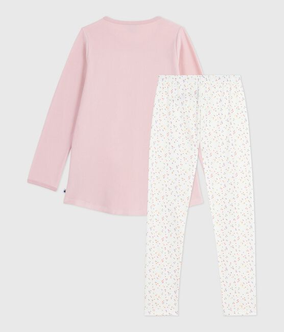 Camicia da notte e leggings bambina in ciniglia rosa JOLI/bianco MULTICO