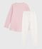 Camicia da notte e leggings bambina in ciniglia rosa JOLI/bianco MULTICO