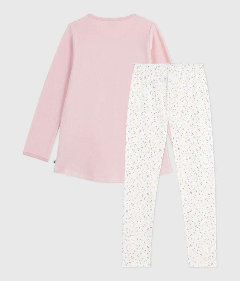 Camicia da notte e leggings bambina in ciniglia rosa/multicolore