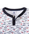Pigiama bambino con scollo a serafino blu SMOKING/bianco ECUME/ MULTICO