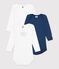 Lot de bodies manches longues en coton multicolore