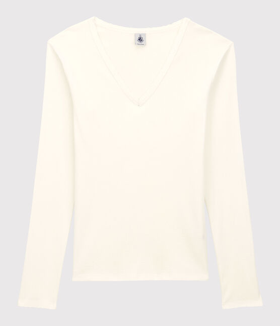 T-shirt cocotte "L'ICONIQUE" in cotone Donna bianco ECUME