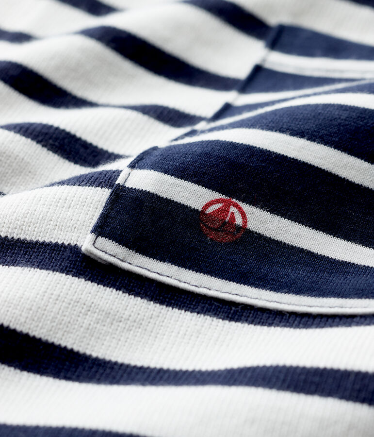 Tutina lunga in jersey beb&egrave; femmina/maschio bianco MARSHMALLOW/blu SMOKING