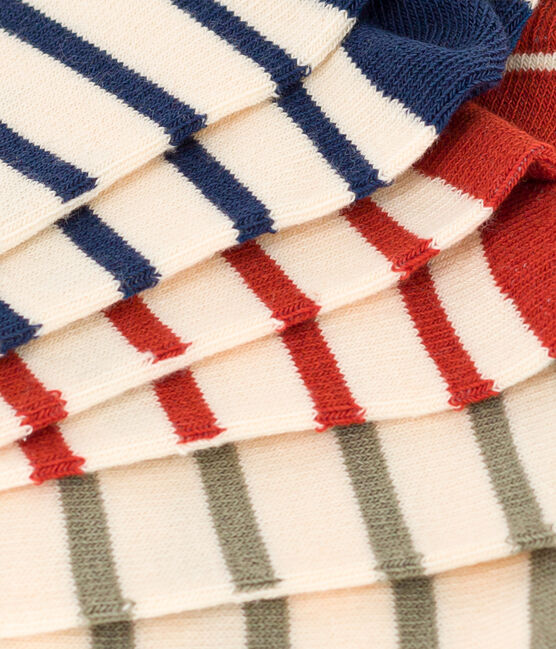 Set di 3 paia di calzini bambino in jersey di cotone a righe variante 1