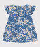 Blusa in popeline stampato bambina blu BEACH/ MULTICO